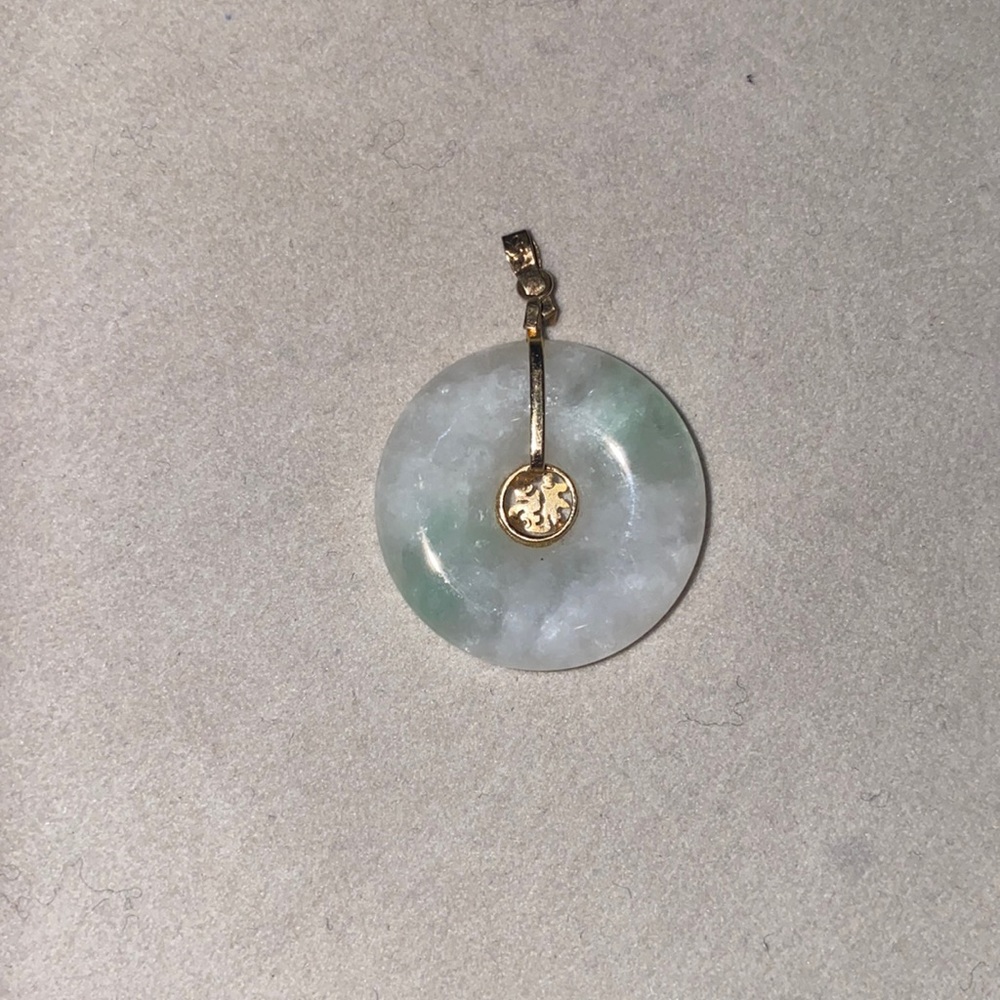 Light green jade Chinese symbol pendant